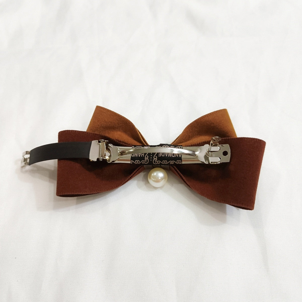 Spring hair clip Velvet material Advanced sense Hair clip on the back of the head Merade coffee color(Sitewide: Free Shipping Over $50)