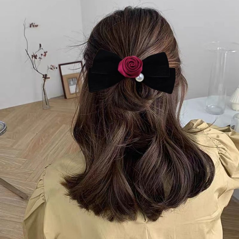 Spring hair clip Velvet material Advanced sense Hair clip on the back of the head(Sitewide: Free Shipping Over $50)