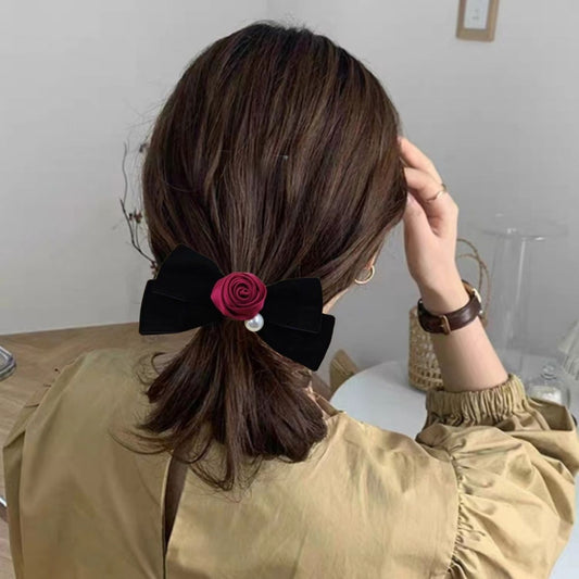 Spring hair clip Velvet material Advanced sense Hair clip on the back of the head