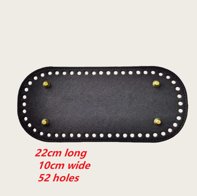 pre-punched PU leather  bag base 22cm*10cm