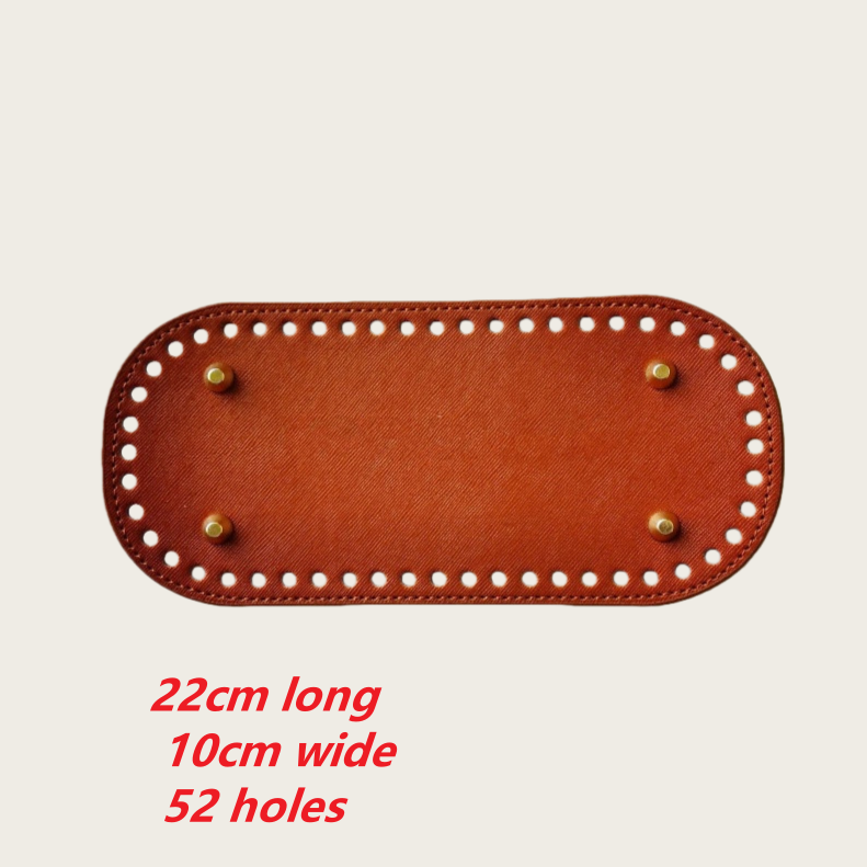 pre-punched PU leather  bag base 22cm*10cm