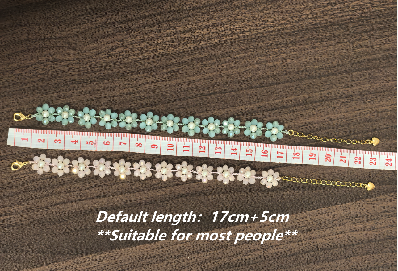 Handmade Crochet Flower Bracelet • DIY by Lena• Finished Product|Sitewide: Free Shipping Over $50